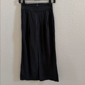 Abercrombie & Fitch Black Linen Blend Wide Leg Pull-On Pants Size XXS